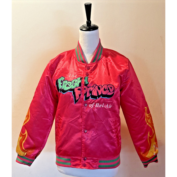 Headgear Classics Fresh Prince Bomber Jacket Pink Flames NWT Size M – Retro 90s - Picture 1 of 10